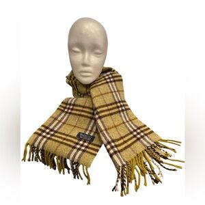 Burberry 100% Cashmere Scarf Olive Green